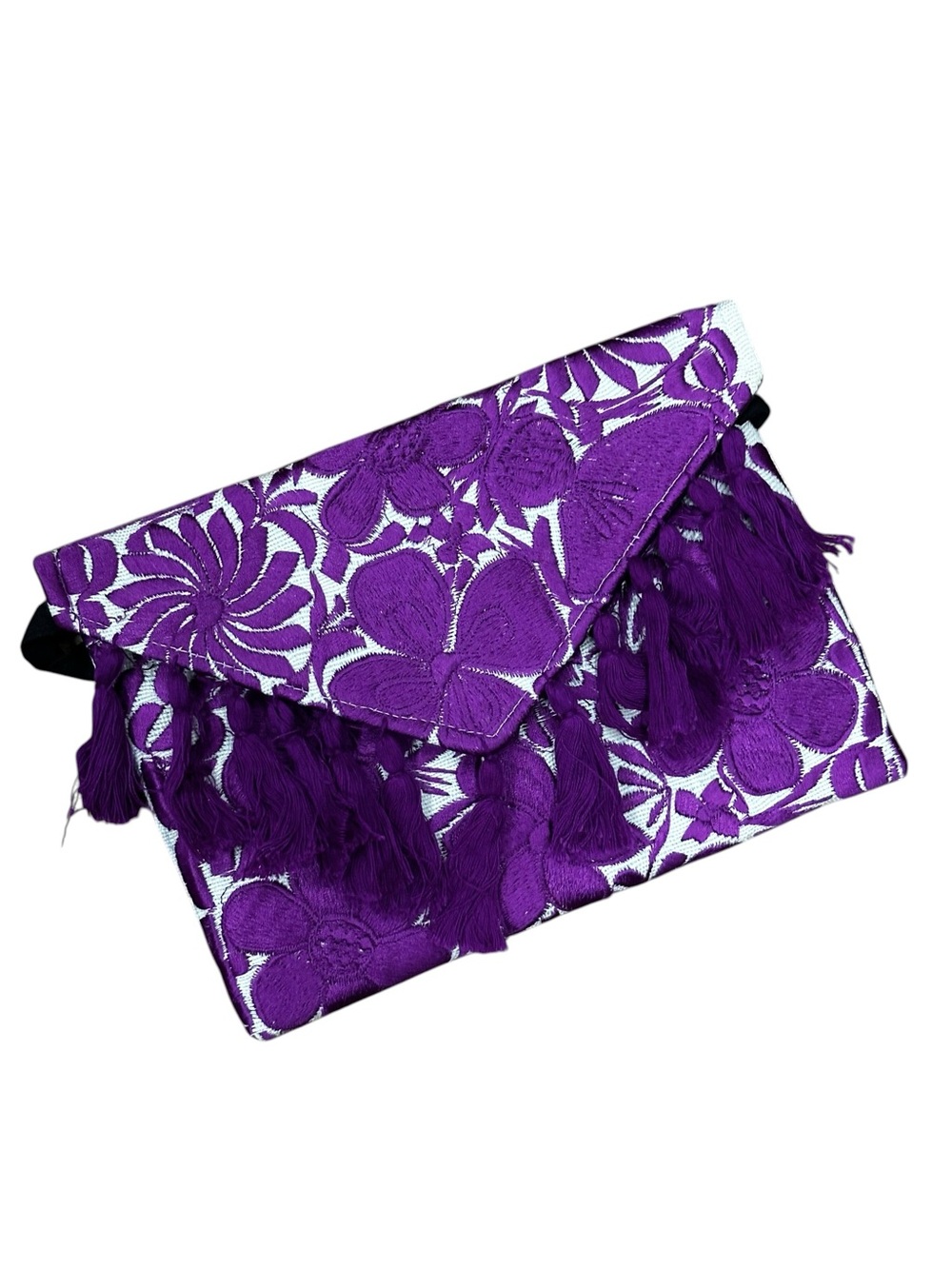 Mexican Embroidered Floral Clutch Bag